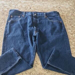 Levi's Men 501 Original Fit Straight Leg Button Fly Blue Jeans 42X30